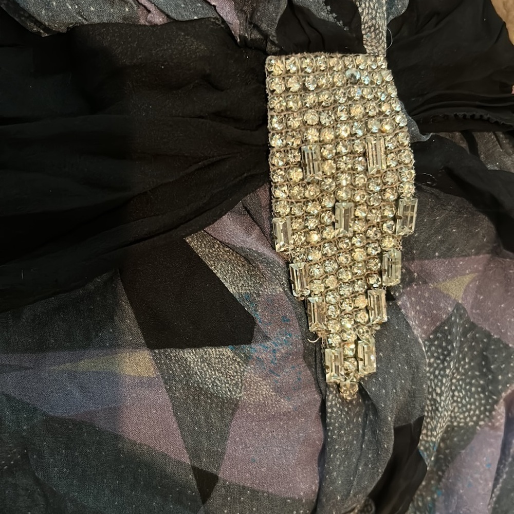 Diane Von Furstenberg purple silk Tanner dress with crystal accent size 2 Gatsby - Picture 2 of 5